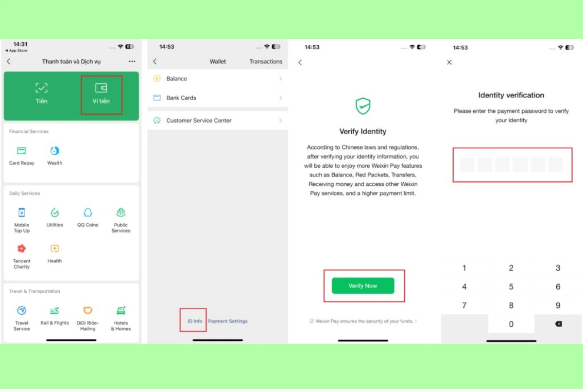 Đăng ký và xác thực WeChat Pay