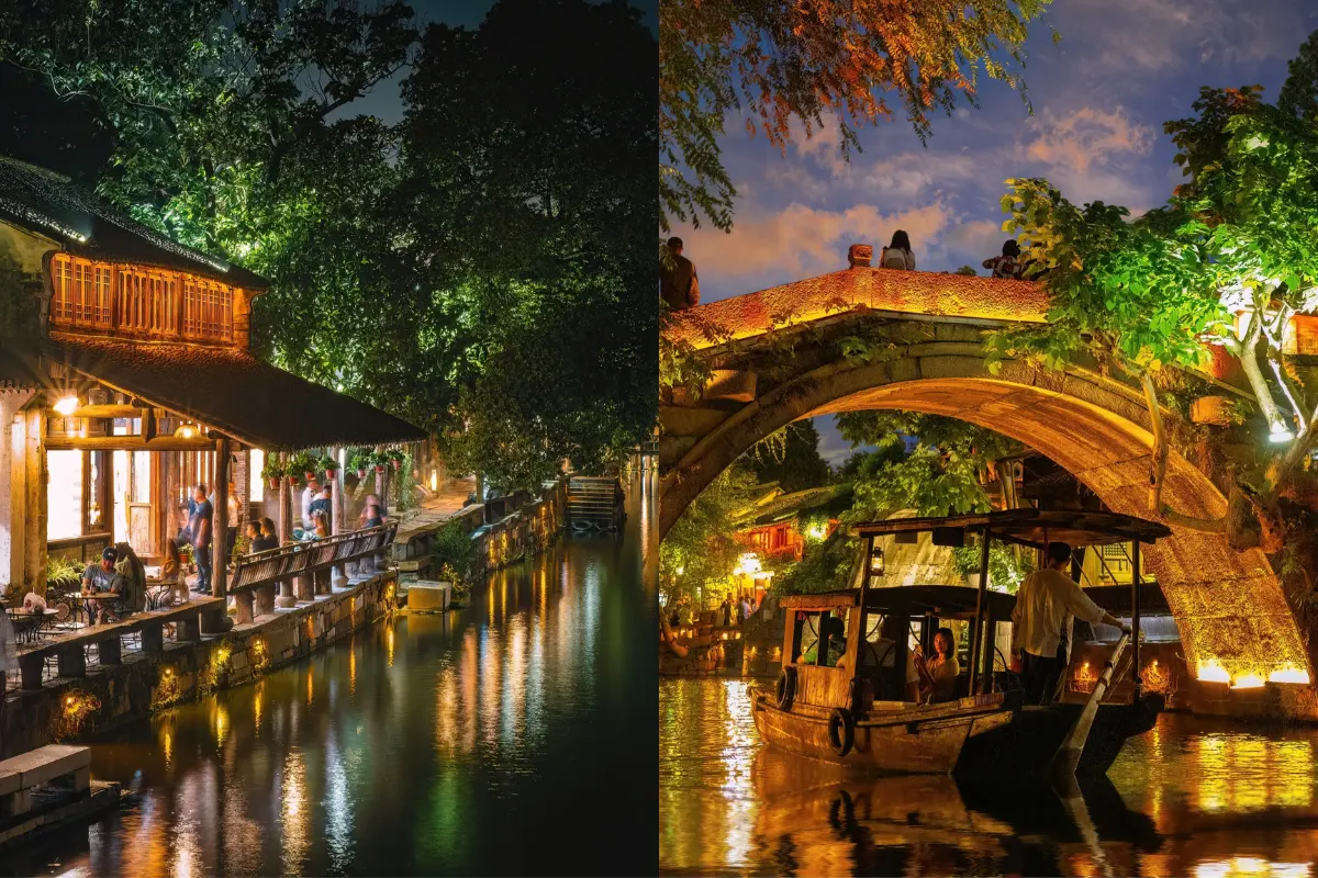 Cảnh đêm Đông Ô Trấn hay Tây Ô Trấn
