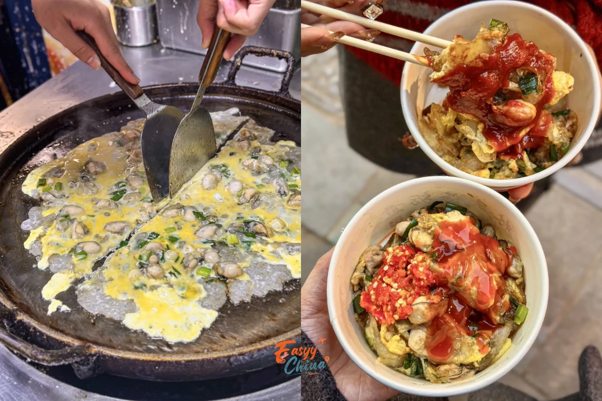 Ăn trứng chiên hàu khi du lịch Hạ Môn