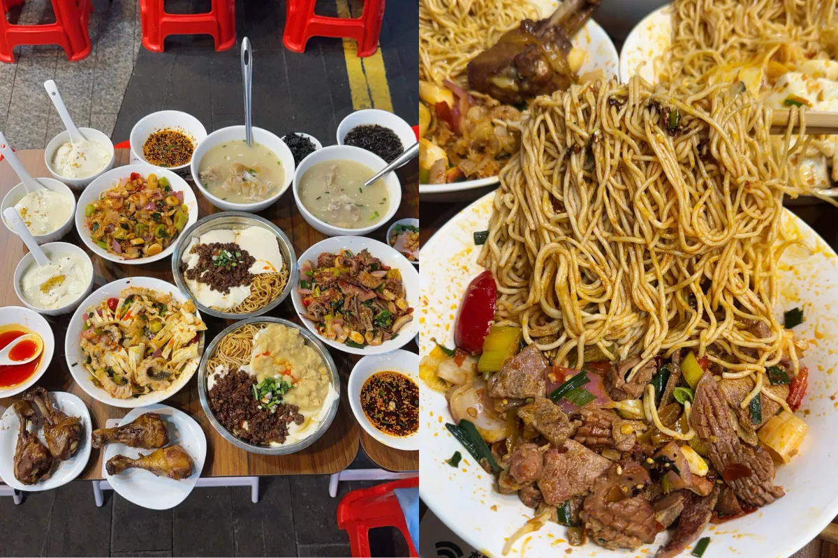 Ăn Chow Mein mì xào Thẩm Quyến