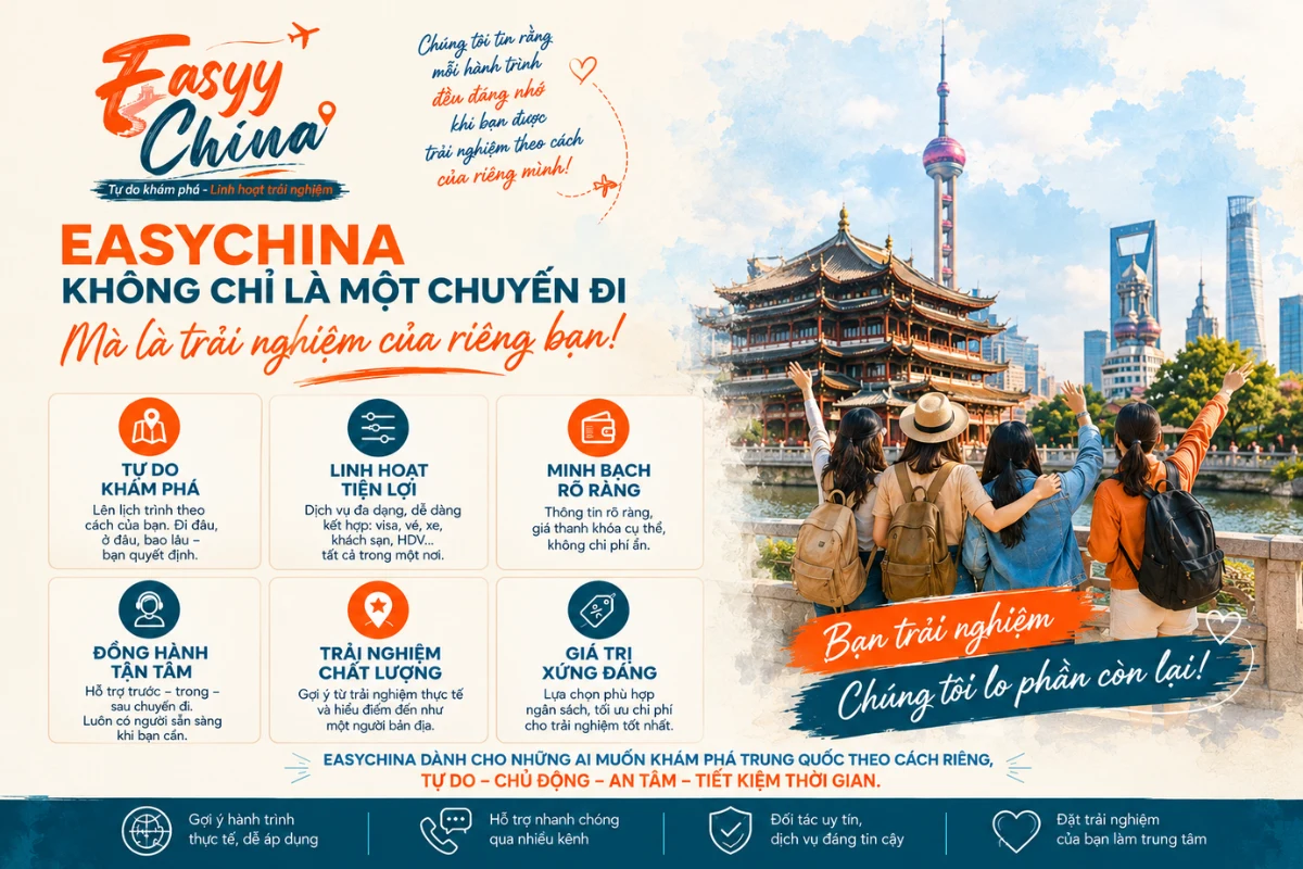 EasyyChina so sánh tour truyền thống và tour bán tự túc