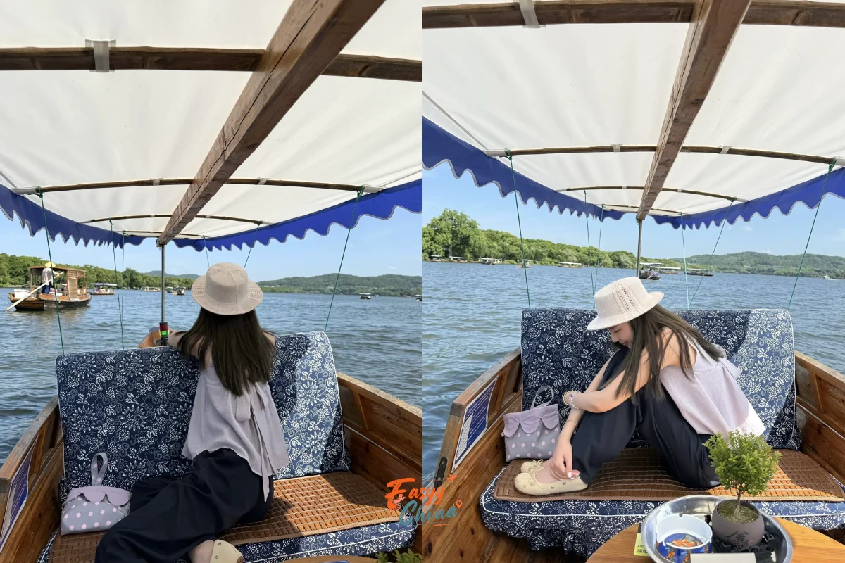 Ngồi thuyền Tây Hồ Hàng Châu