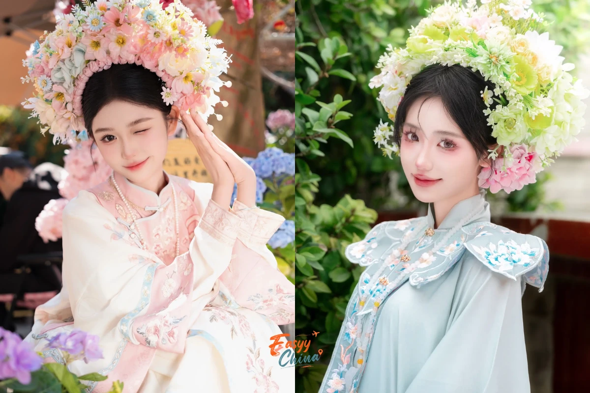 Trang phục nữ tử cài hoa Trung Quốc