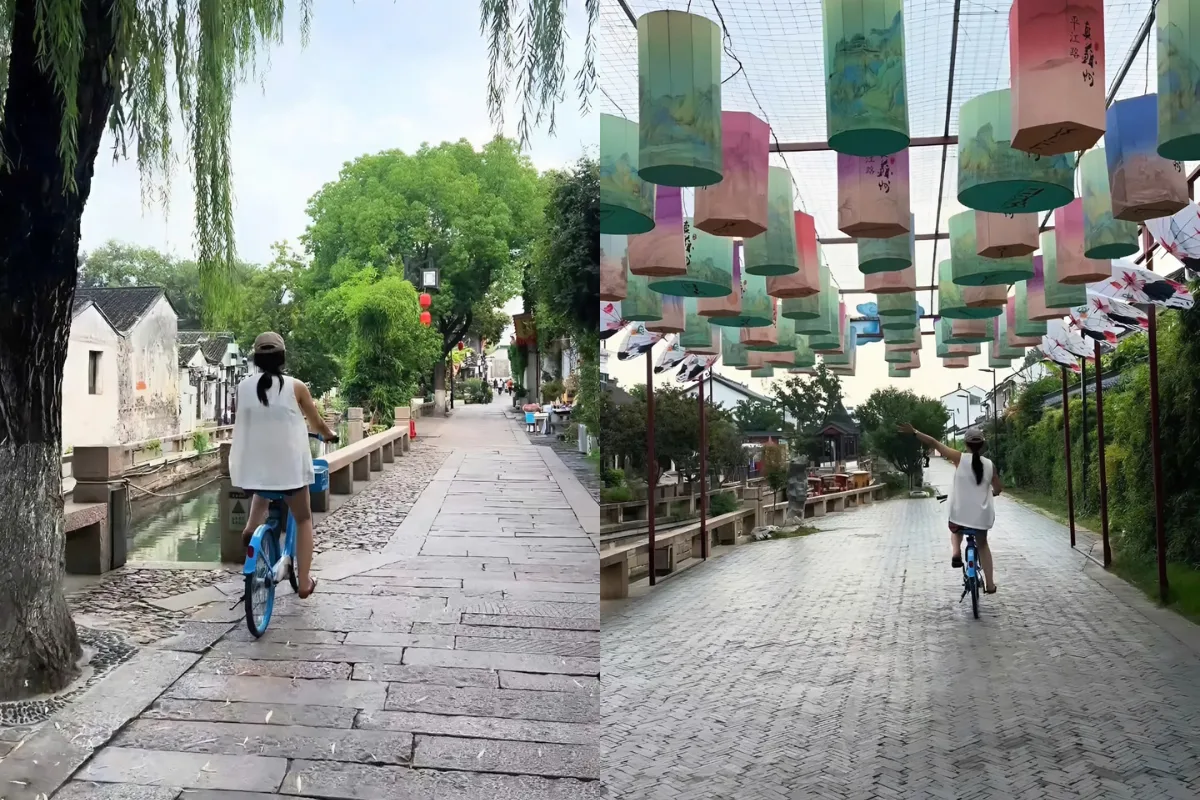 Trải nghiệm đạp xe ở phố cổ Bình Giang Tô Châu chậm rãi