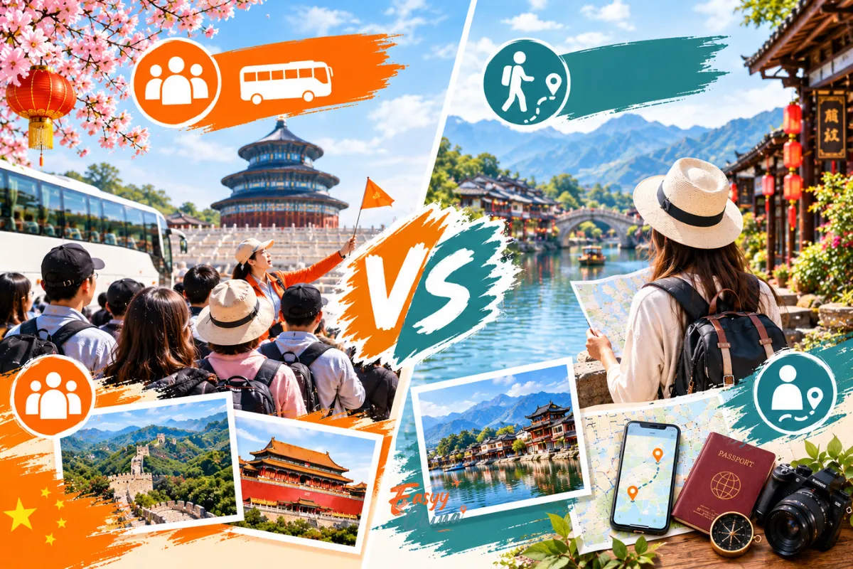 So sánh tour truyền thống và tour bán tự túc khi du lịch Trung Quốc